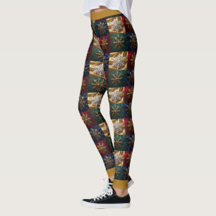 Legging Flocos de neve Dourados na imagem de Velvet