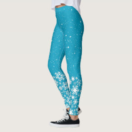 Legging Flocos de neve e estrelas em azul ou cor