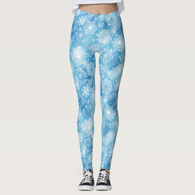 Legging Flocos de neve em azul (Frente)