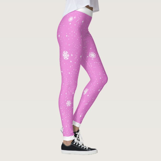 Legging Flocos de neve festivos tradicionais divertidos em (Direita)