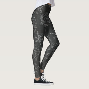 Legging Flocos de neve lunáticos em caneleiras do quadro