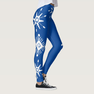 Legging Flocos de Neve Mistos Geométricos Azuis