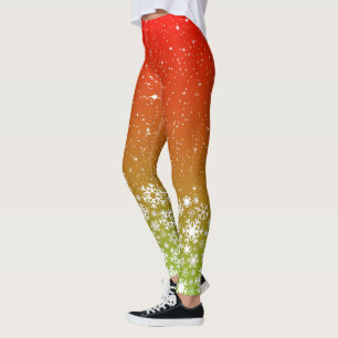 Legging Flocos de neve na gradação de cores tropicais quen