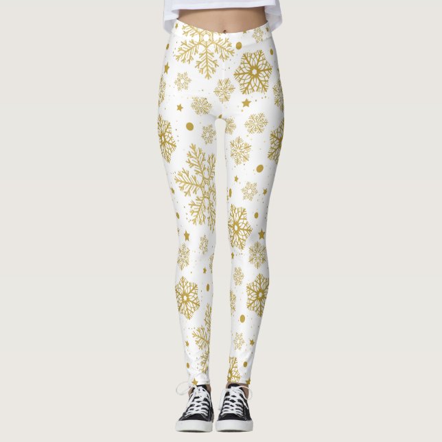 Legging Flocos de neve ouro (Frente)