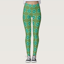 Legging Flocos de neve Pernas Verdes Azuis