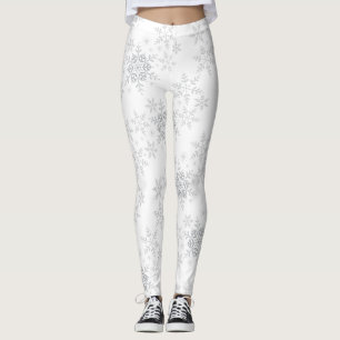 Legging Flocos de neve Silver Glitter Winter ou Christmas