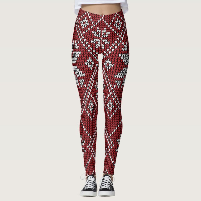 Legging Flocos de neve vermelhos (Frente)