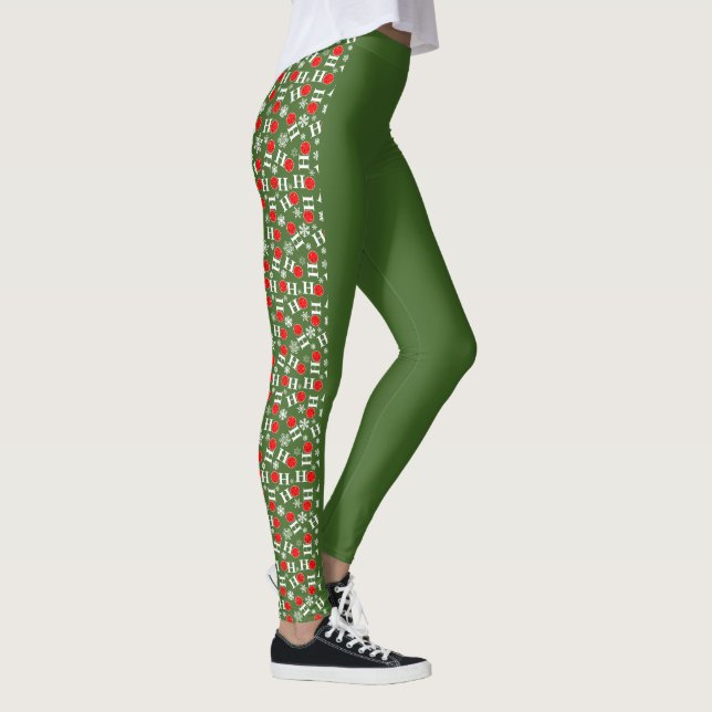 Legging Flocos de neve vermelhos de Natal de Pickleball (Direita)