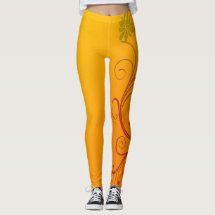 Legging Flor alaranjada