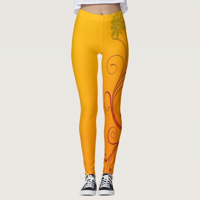 Legging Flor alaranjada (Frente)