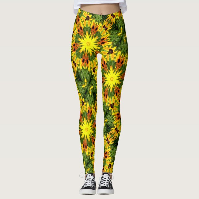 Legging flor amarela- estrelas verdes (Frente)