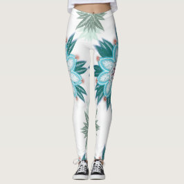 Legging Flor azul exótica Mandala