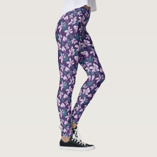 Legging Flor Bliss em Roxo Escuro