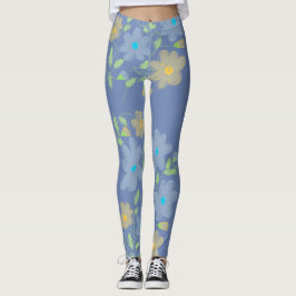 Legging Flor com blues