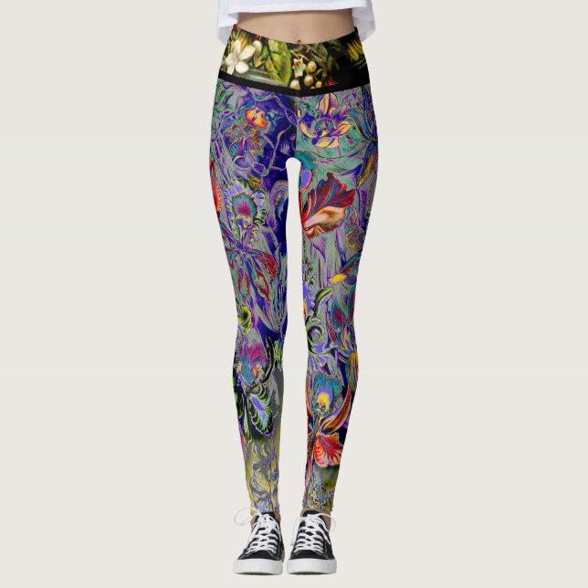 Legging Flor da orquídea de Boho (Frente)