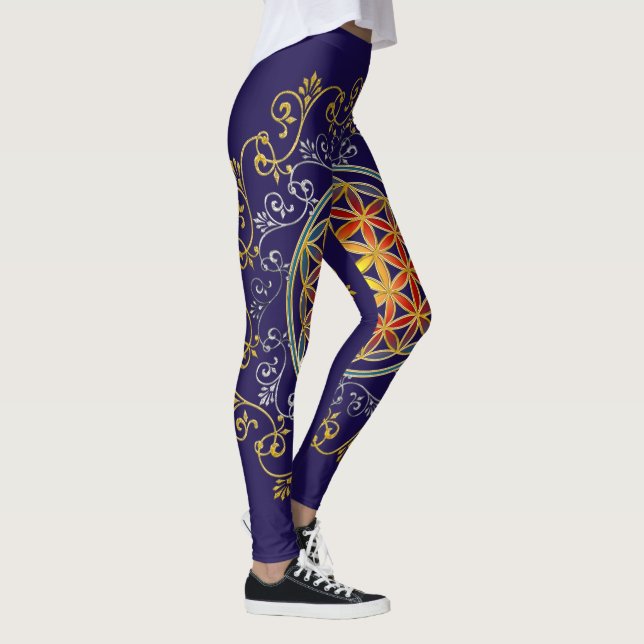 Legging Flor da Vida - Mandala de Enfeites Antigos 1 (Direita)