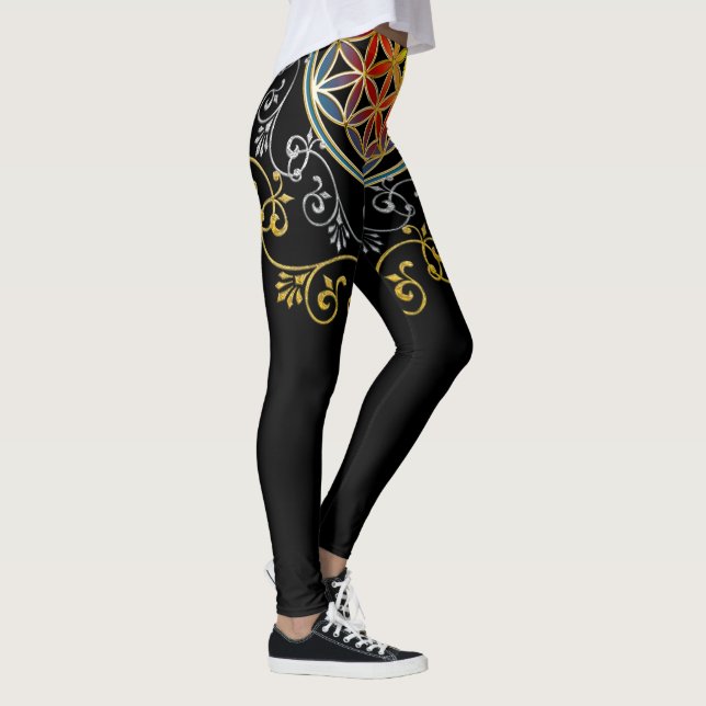 Legging Flor da Vida - Mandala de Enfeites Antigos 1 (Direita)