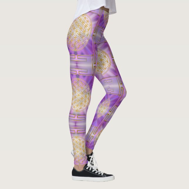 Legging FLOR DA VIDA - Padrão contínuo Yantra (Direita)