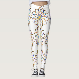 Legging flor de abstrato blu