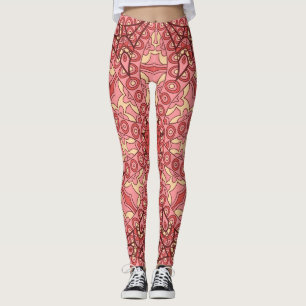 Legging Flor de Abstrato étnico, Mandalas Sem Costura.