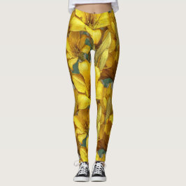 Legging Flor de Amarílis Fofo Exercício de Corrida