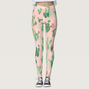 Legging flor de cacto rosa
