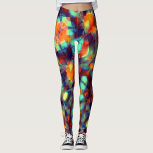 Legging Flor de laranja intensa em textura polida digital