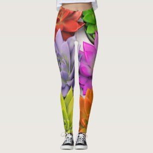 Legging Flor de lótus multicolorido