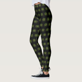 Legging Flor de Lotus Verde e Amarelo