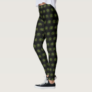 Legging Flor de Lotus Verde e Amarelo