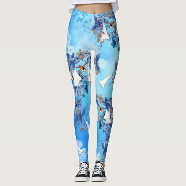 Legging Flor de Lua de Aquarela Ilustrada (Frente)
