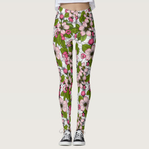 Legging Flor de maçã em branco