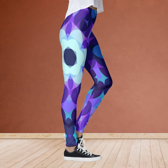 Legging Flor de Mandala, Azul e Púrpura (Criador carregado)