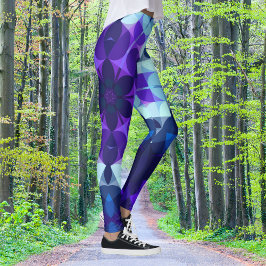 Legging Flor de Mandala, Azul e Púrpura