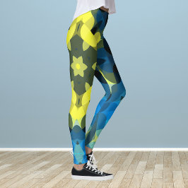 Legging Flor de Mandala Retroativa Amarelo e Azul