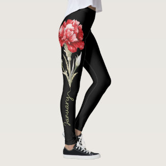 Legging Flor de Nascimento de Janeiro, Cravo Vermelho de P