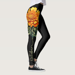 Legging Flor de Nascimento de Outubro com Sangue Roxo Deli
