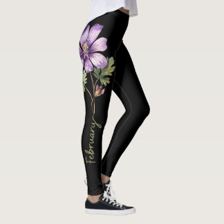 Legging Flor de Nascimento em Fevereiro, Violeta Roxa em P