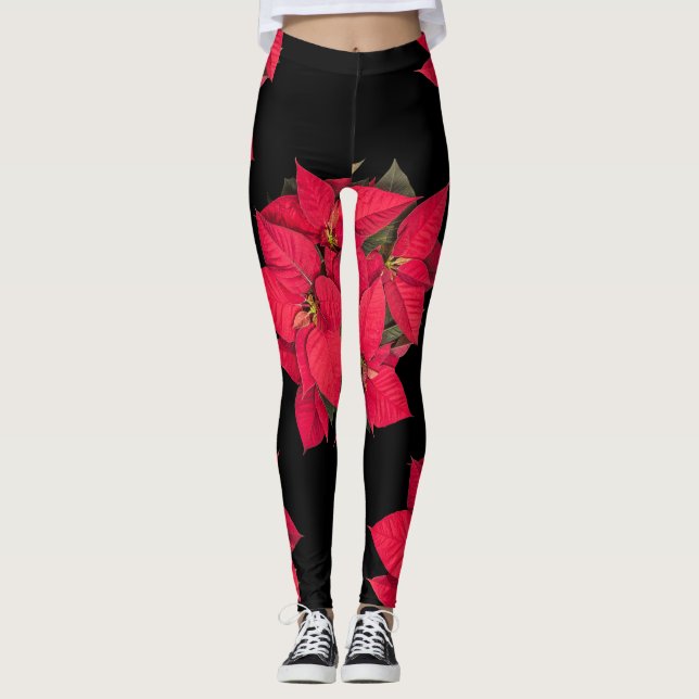 Legging Flor de Natal Vermelho (Frente)