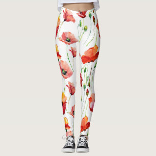Legging Flor De Papoila: Simples Fundo Sem Olhos.