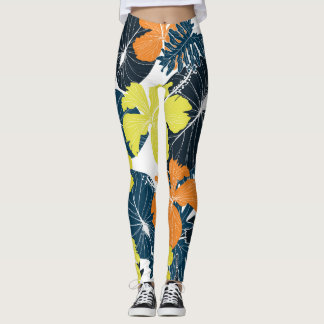 Legging Flor de primavera: Textura Floral Vintage