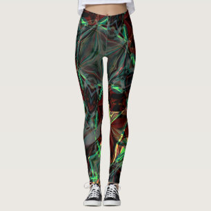 Legging Flor digital com tons metálicos ou cristalinos