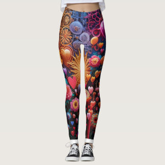 Legging flor e arte 3d