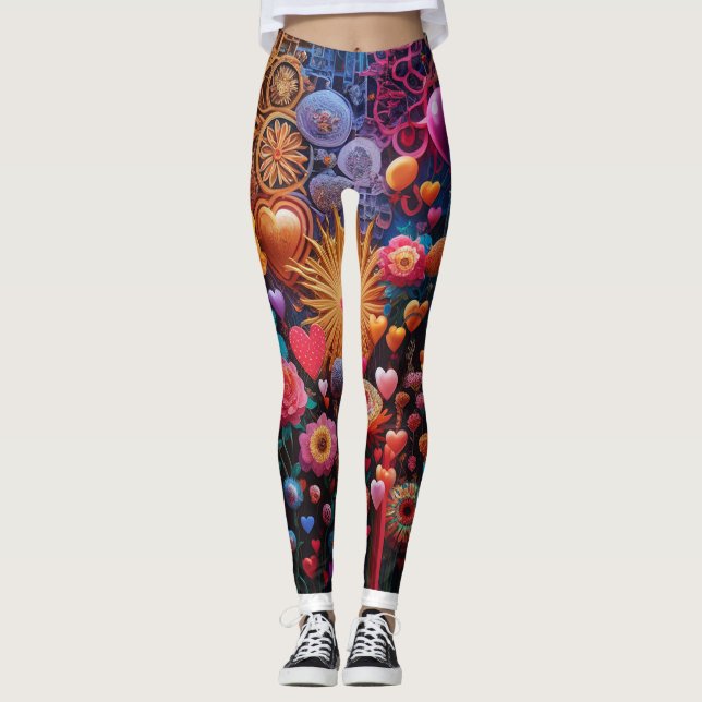 Legging flor e arte 3d (Frente)
