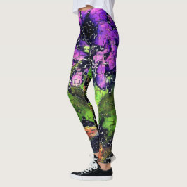 Legging Flor e folhas, envelhecidas em mosaico esculpido