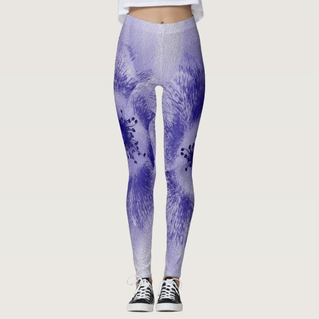 Legging Flor em azul 2 (Frente)