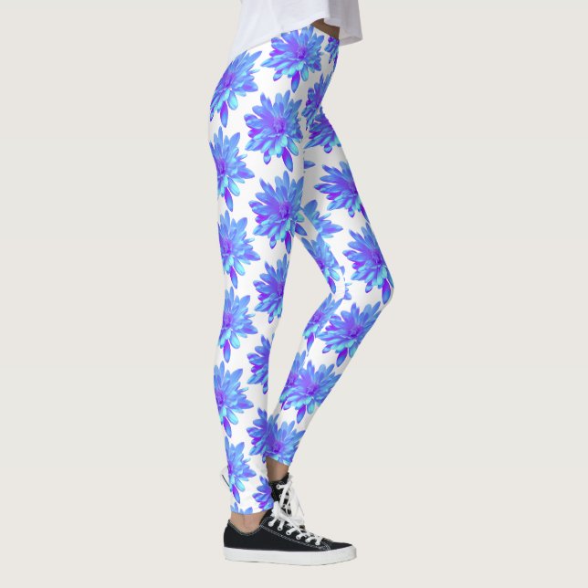 Legging Flor floral púrpura Elegante (Direita)