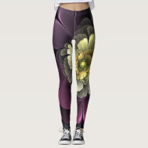 Flor Fractal Abstrata Moderna Purpur Khaki Cinza