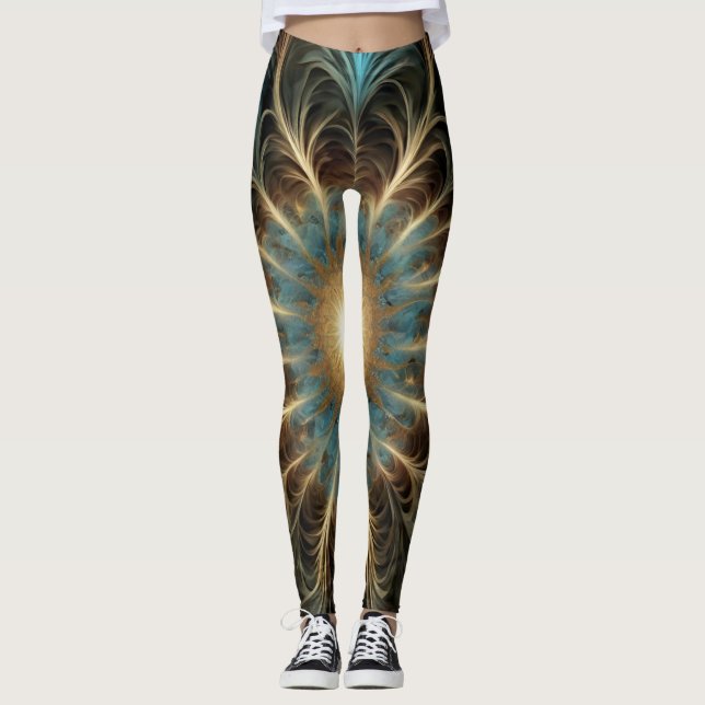 Legging Flor Fractal Radiante (Frente)