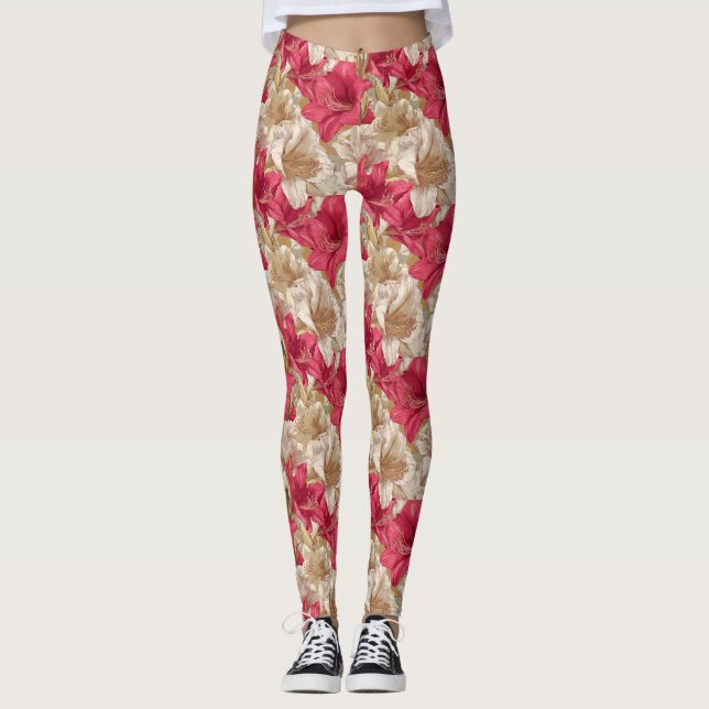 Legging Flor Gym Amaryllis Petal Presente Para Namorada (Frente)